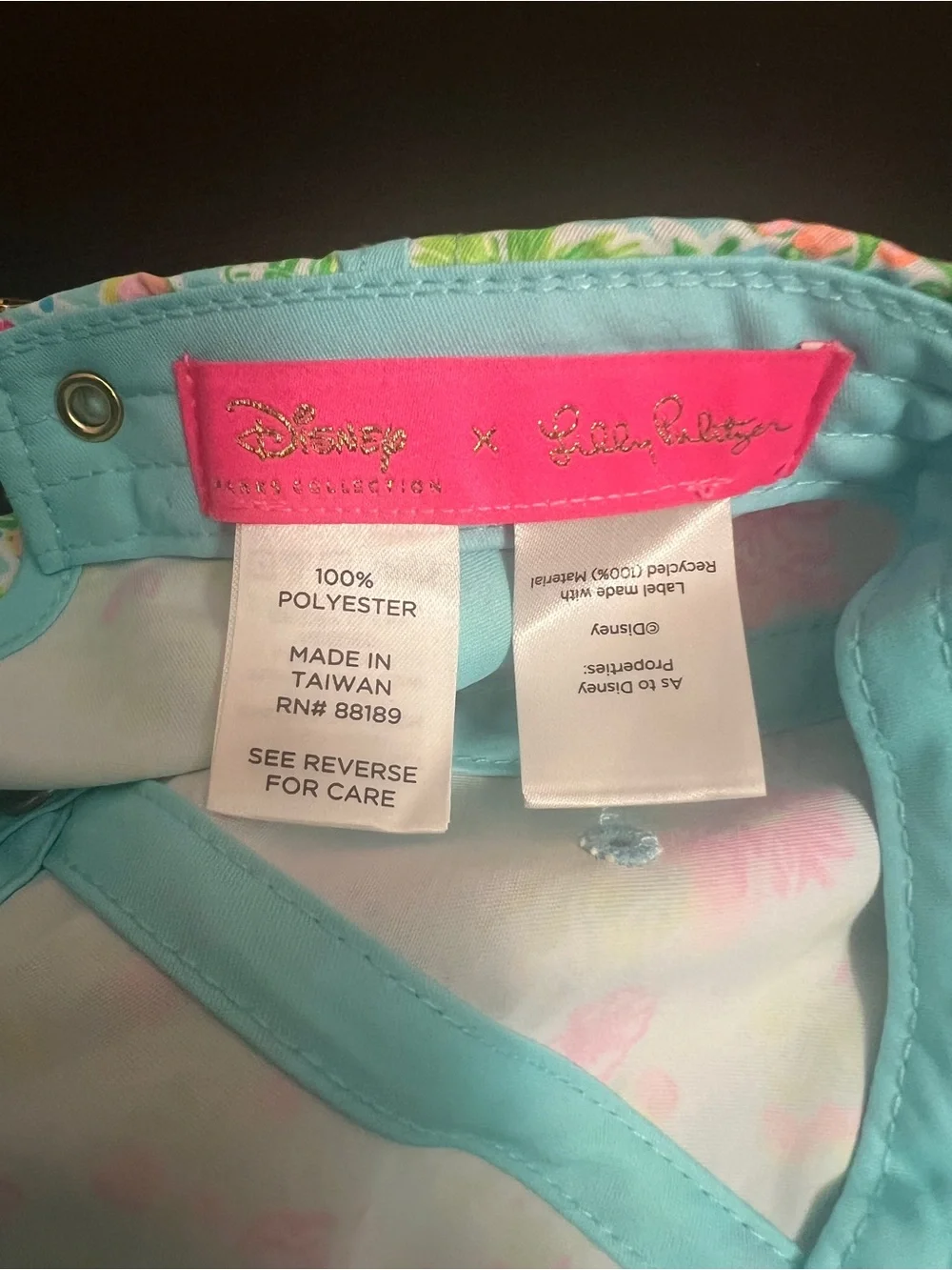 Disney x Lilly Pulitzer Run Around Hat Blue Ibiza Adjustable Ball Cap